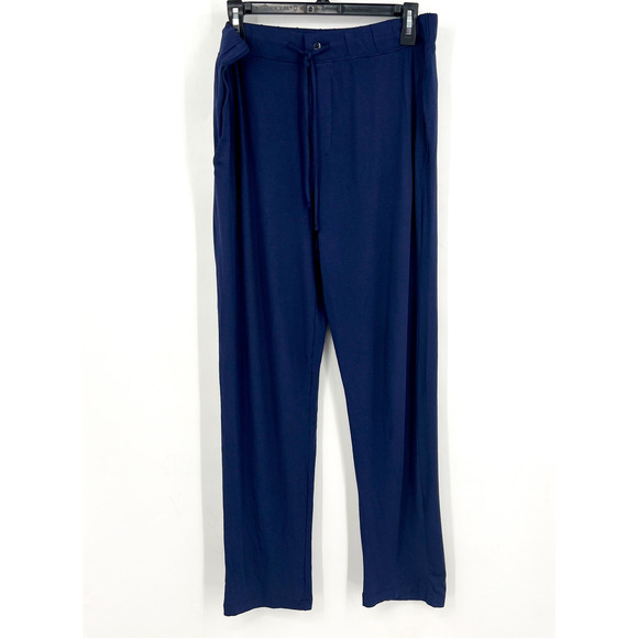 EBERJEY Women's Gisele Long PJ Set Medium Navy Blue Ivory TENCEL Modal NWOT - Picture 8 of 14